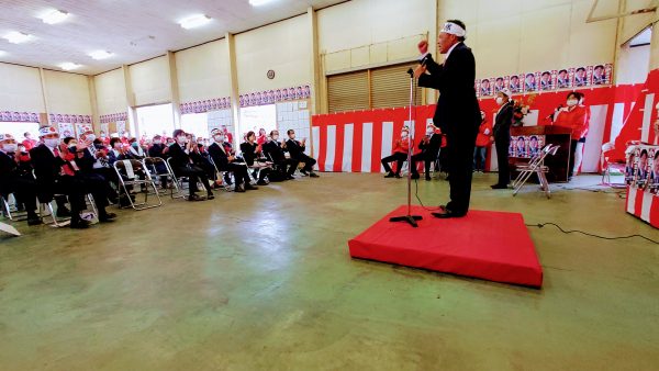 河内町長選挙が告示され小更まさゆき候補の出陣式へ