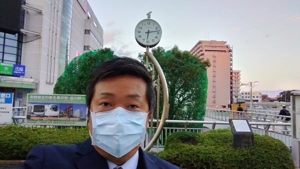 取手駅西口で多くの激励をいただく